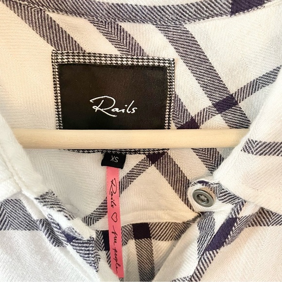 Rails + Free People Blue and White Plaid Button Down - Picture 5 of 7
